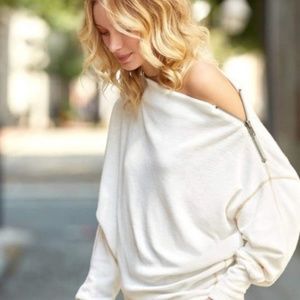 WE THE FREE Nikala Zipper Shoulder White Top Size XS